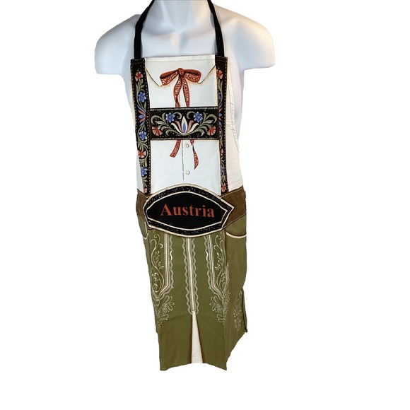 Austria Kitchen Apron Barbeque BBQ Oven Glove -Glove Sticks to Apron - Picture 1 of 7
